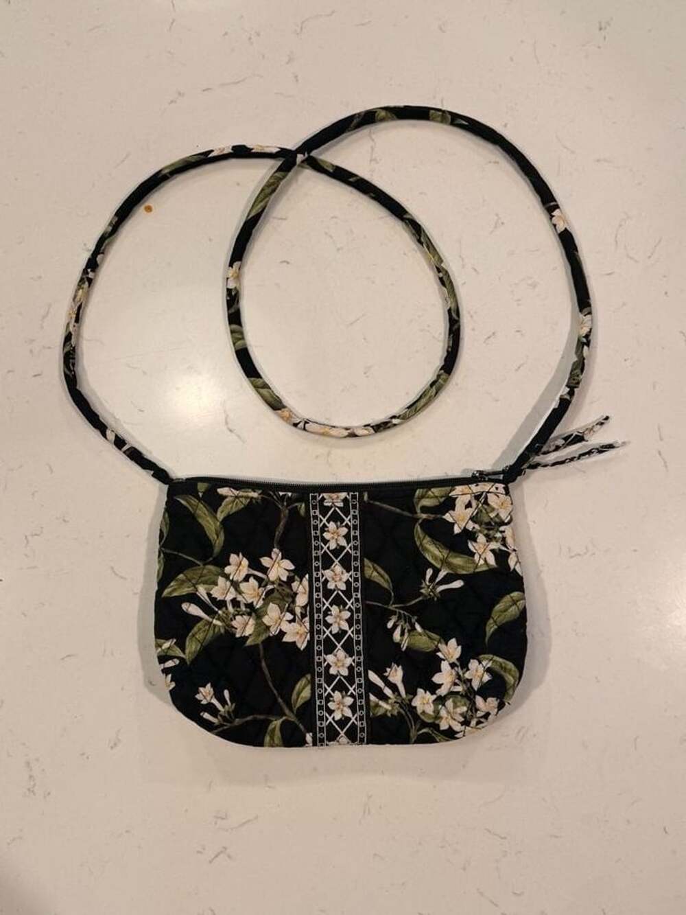 Vera Bradley Quilted Floral Crossbody Bag Black